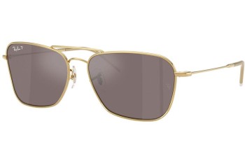 Solglasögon Ray-Ban Caravan Reverse RBR0102S 001/LB Polarized Rektangulära Guld