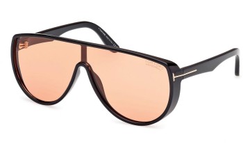 Solglasögon Tom Ford Achilles FT1182 05E Enkel Lins | Shield Svart