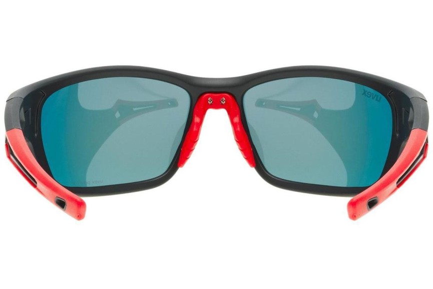 Solglasögon uvex sportstyle 232 P Black Mat / Red S3 Polarized Rektangulära Svart