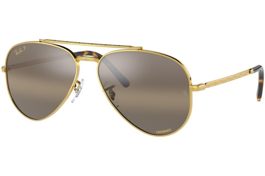 Solglasögon Ray-Ban New Aviator Chromance Collection RB3625 9196G5 Polarized Pilot Guld