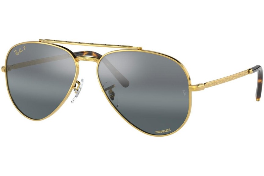 Solglasögon Ray-Ban New Aviator Chromance Collection RB3625 9196G6 Polarized Pilot Guld