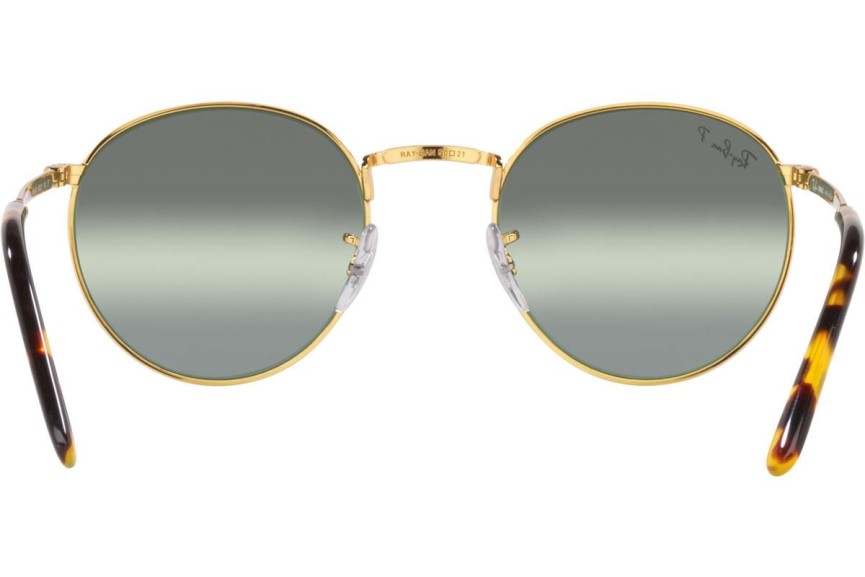 Solglasögon Ray-Ban New Round Chromance Collection RB3637 9196G4 Polarized Runda Guld