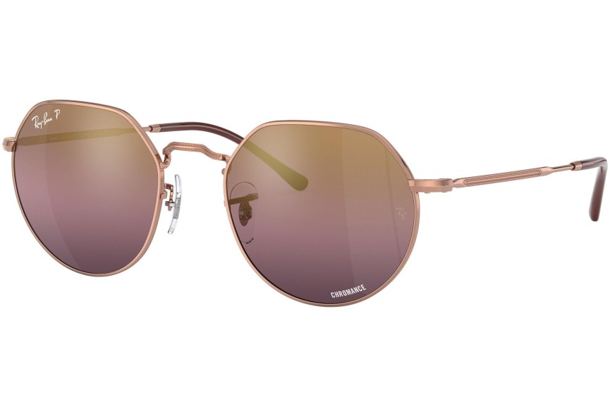 Solglasögon Ray-Ban Jack Chromance Collection RB3565 9202G9 Polarized Runda Guld