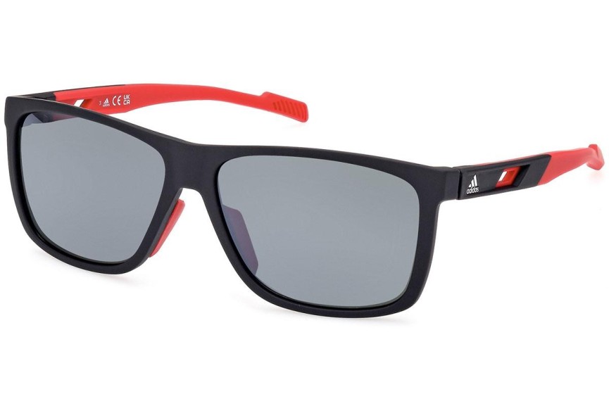 Solglasögon Adidas Sport SP0067 05D Polarized Rektangulära Svart