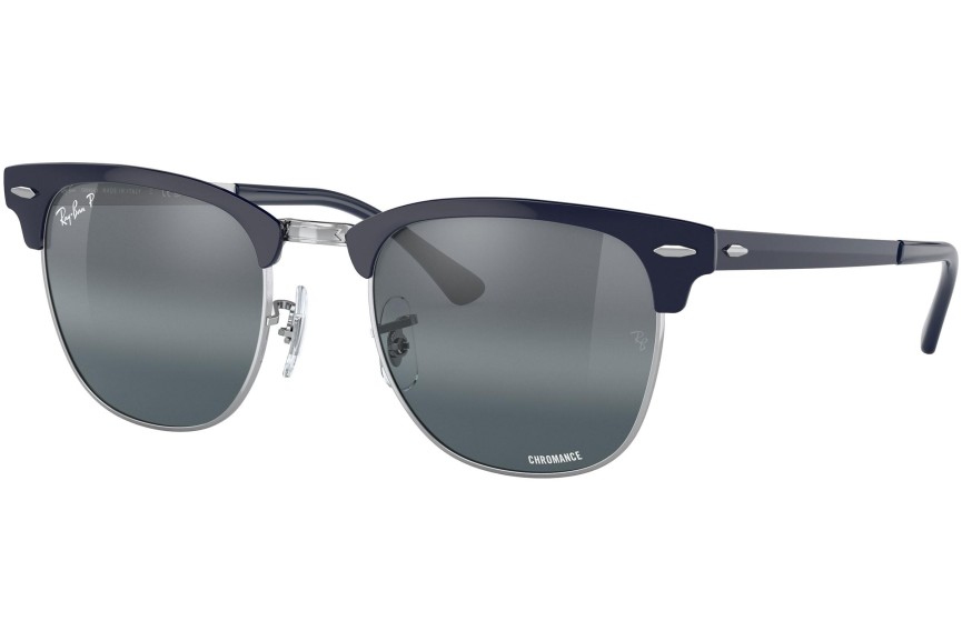 Solglasögon Ray-Ban Clubmaster Metal Chromance Collection RB3716 9254G6 Polarized Browline Silver