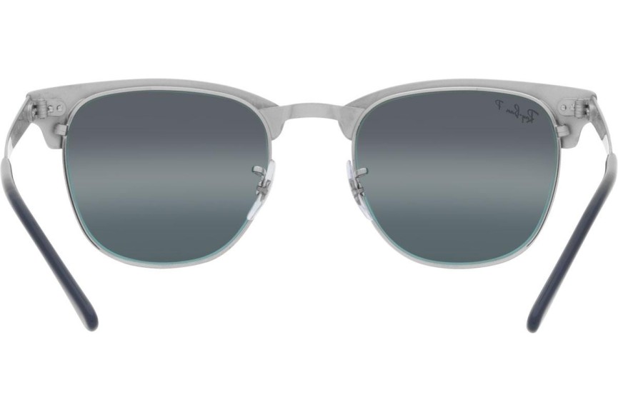 Solglasögon Ray-Ban Clubmaster Metal Chromance Collection RB3716 9254G6 Polarized Browline Silver