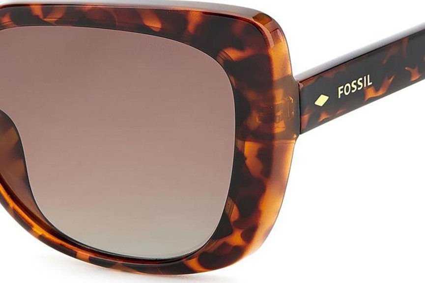 Solglasögon Fossil FOS3143/S 086/LA Polarized Fyrkantig Havana