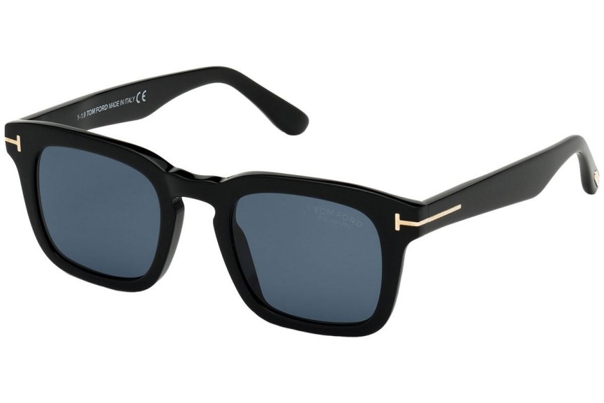 Solglasögon Tom Ford Dax FT0751 01V Polarized Fyrkantig Svart