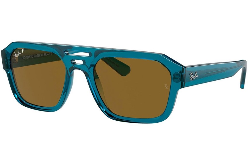 Solglasögon Ray-Ban Corrigan RB4397 668383 Polarized Flat Top Blå