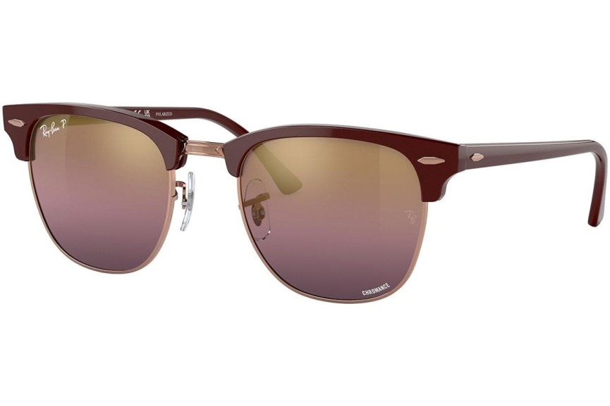 Solglasögon Ray-Ban Clubmaster Chromance Collection RB3016 1365G9 Polarized Browline Röd