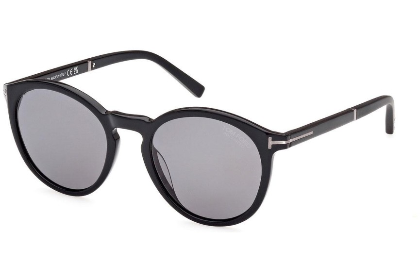 Solglasögon Tom Ford FT1021-N 01D Polarized Runda Svart