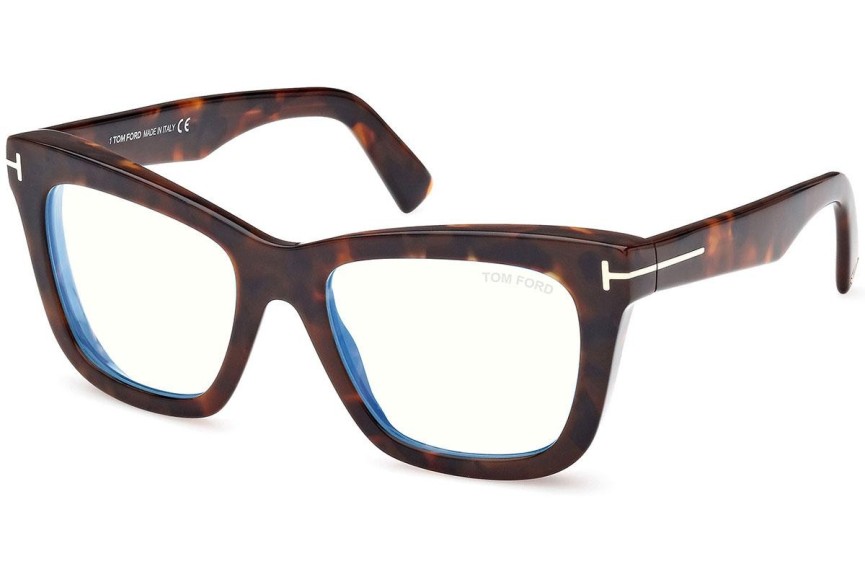 Glasögon Tom Ford FT5881-B 052 Fyrkantig Havana