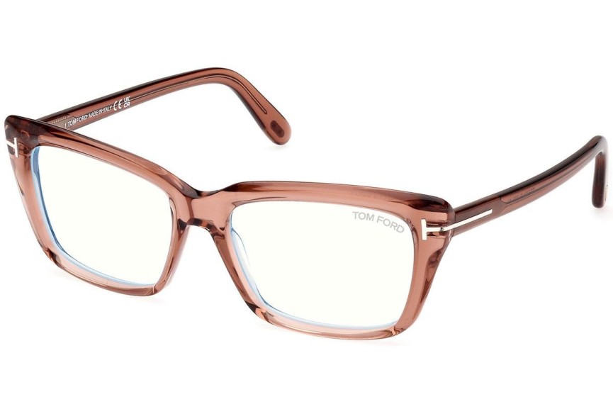 Glasögon Tom Ford FT5894-B 072 Fyrkantig Brun