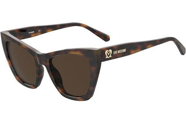 Solglasögon Love Moschino MOL070/S 086/70 Cat Eye Havana