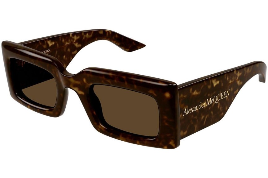 Solglasögon Alexander McQueen AM0433S 002 Rektangulära Havana