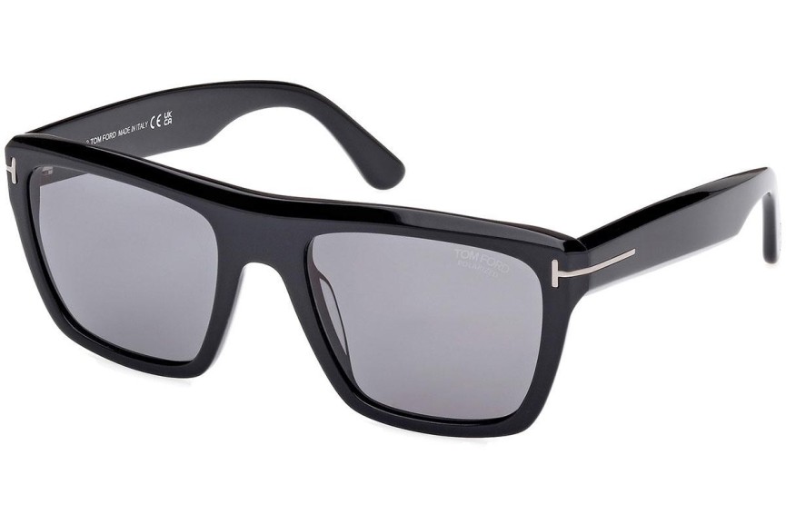 Solglasögon Tom Ford Alberto FT1077-N 01D Polarized Fyrkantig Svart