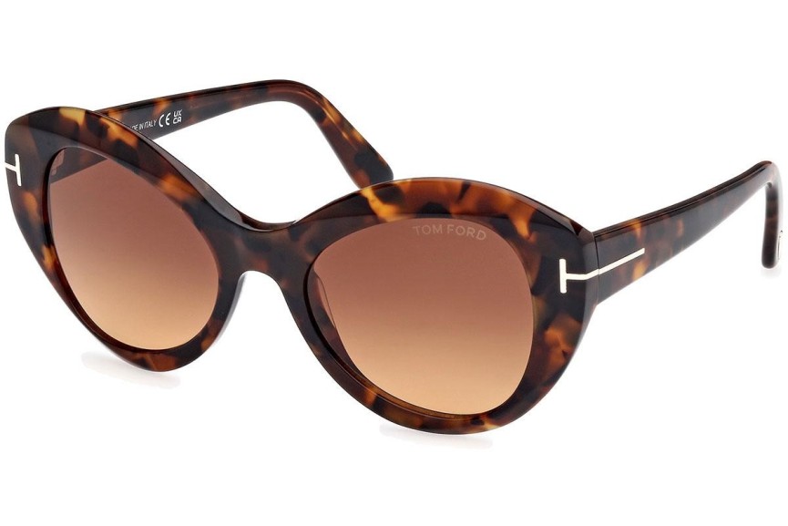 Solglasögon Tom Ford Guinevere FT1084 52F Cat Eye Havana