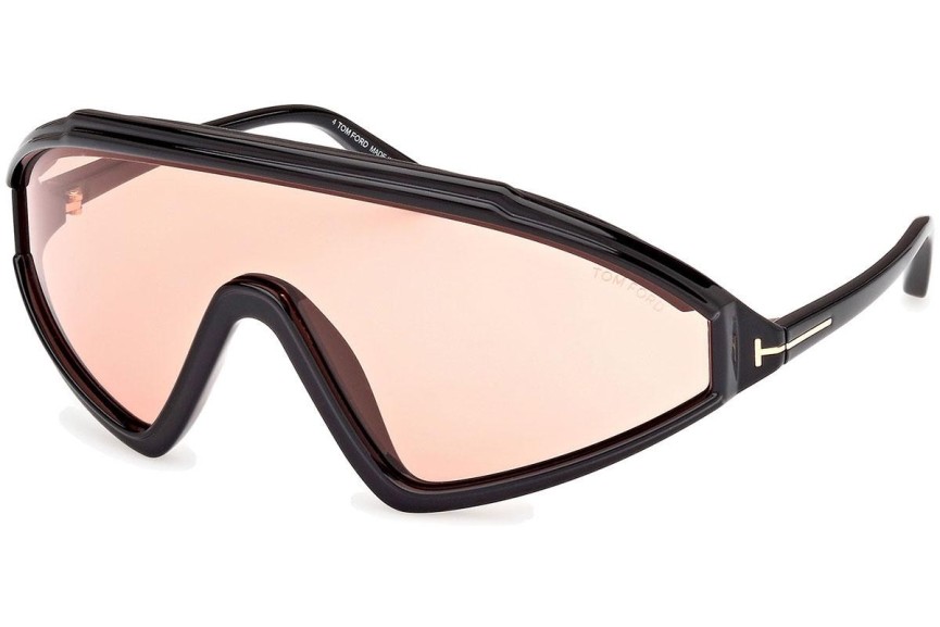 Solglasögon Tom Ford Lorna FT1121 01E Enkel Lins | Shield Svart