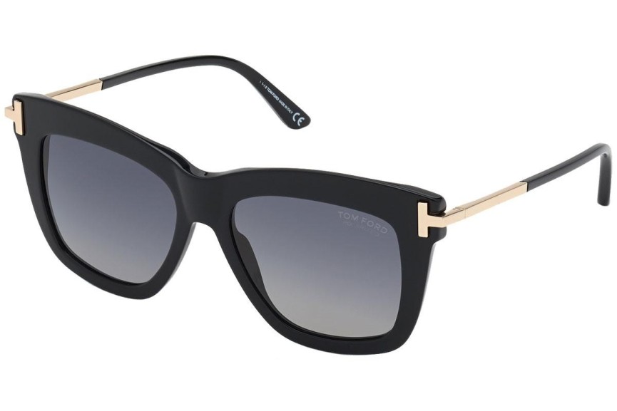 Solglasögon Tom Ford FT0822 01D Polarized Fyrkantig Svart