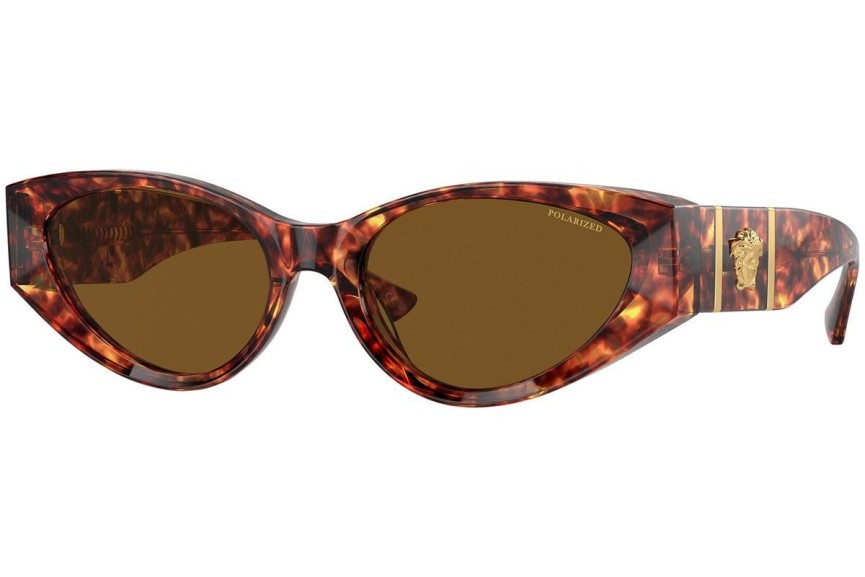 Solglasögon Versace VE4454 543783 Polarized Cat Eye Havana