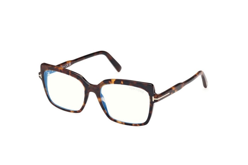 Glasögon Tom Ford FT5947-B 052 Fyrkantig Havana