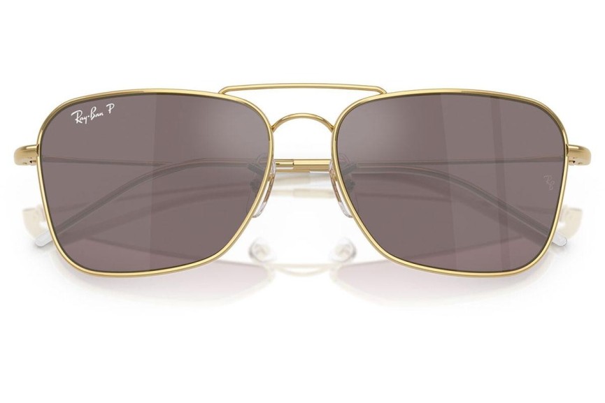 Solglasögon Ray-Ban Caravan Reverse RBR0102S 001/LB Polarized Rektangulära Guld