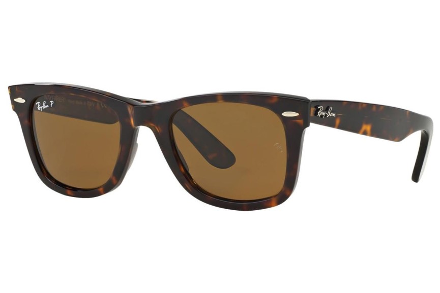 Solglasögon Ray-Ban Wayfarer Classic RB2140 902/57 Polarized Fyrkantig Havana