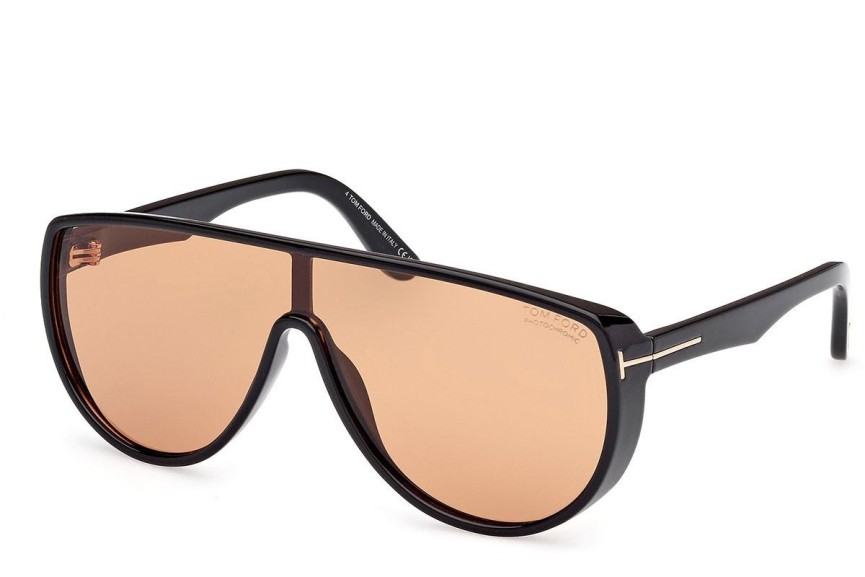 Solglasögon Tom Ford Achilles FT1182 01E Enkel Lins | Shield Svart