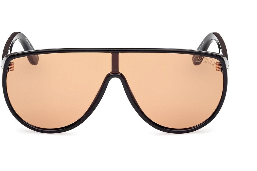 Solglasögon Tom Ford Achilles FT1182 01E Enkel Lins | Shield Svart