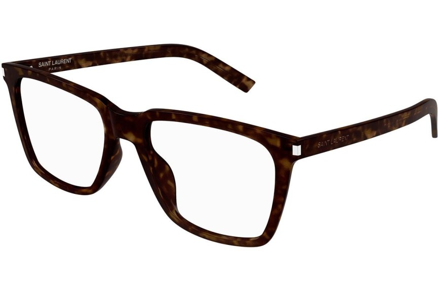 Glasögon Saint Laurent SL717SLIM 002 Fyrkantig Havana