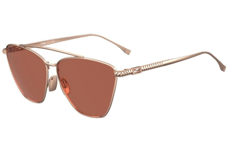 Solglasögon Fendi FF0438/S DDB/4S Polarized Cat Eye Guld