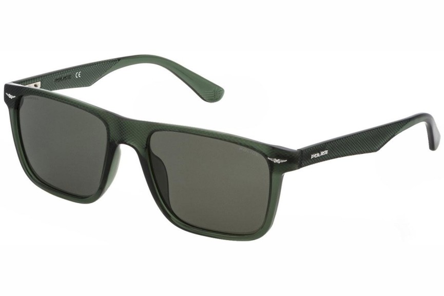 Solglasögon Police Gator 2 SPLE02 W05P Polarized Fyrkantig Grön