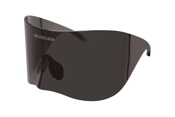 Solglasögon Balenciaga BB0288S 001 Enkel Lins | Shield Grå