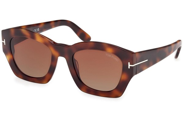 Solglasögon Tom Ford Guilliana FT1083 53F Fyrkantig Havana