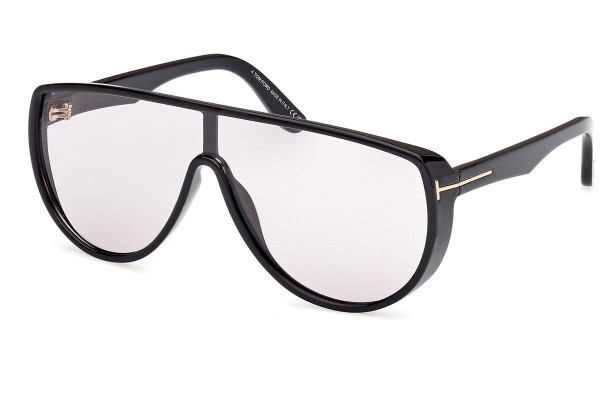 Solglasögon Tom Ford Achilles FT1182 01A Enkel Lins | Shield Svart