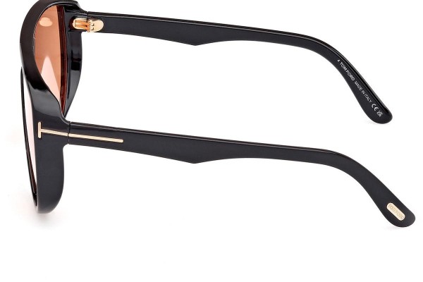 Solglasögon Tom Ford Achilles FT1182 05E Enkel Lins | Shield Svart