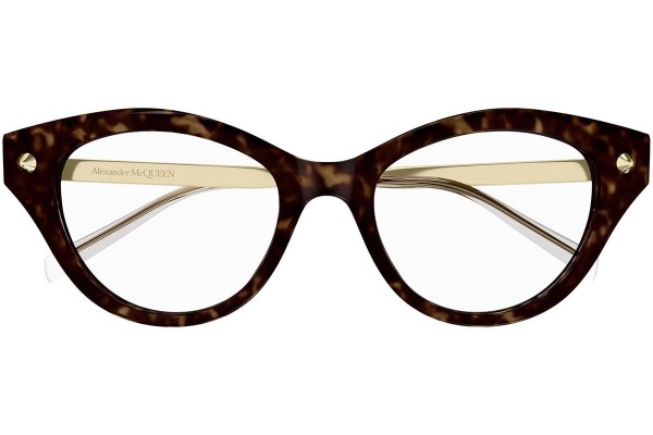 Glasögon Alexander McQueen AM0485O 002 Cat Eye Havana