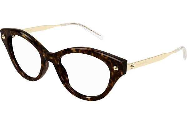 Glasögon Alexander McQueen AM0485O 002 Cat Eye Havana