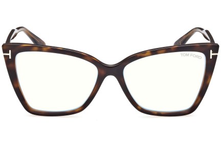 Glasögon Tom Ford FT5844-B 052 Cat Eye Havana