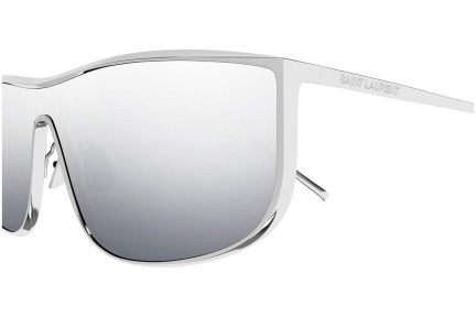 Solglasögon Saint Laurent SL605LUNA 003 Enkel Lins | Shield Silver