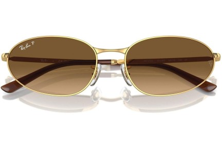 Solglasögon Ray-Ban RB3734 001/M2 Polarized Oval Guld