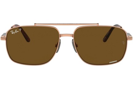 Solglasögon Ray-Ban Michael Titanium RB8096 9266AN Polarized Rektangulära Brun