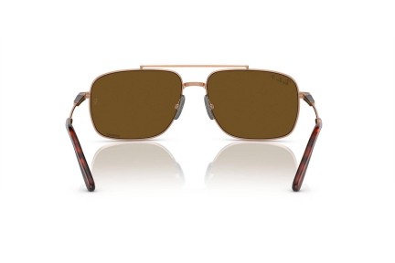 Solglasögon Ray-Ban Michael Titanium RB8096 9266AN Polarized Rektangulära Brun