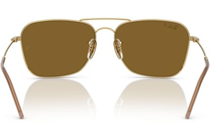 Solglasögon Ray-Ban Caravan Reverse RBR0102S 001/83 Polarized Rektangulära Guld