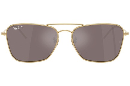 Solglasögon Ray-Ban Caravan Reverse RBR0102S 001/LB Polarized Rektangulära Guld