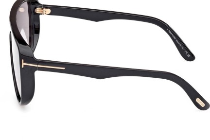 Solglasögon Tom Ford Achilles FT1182 01A Enkel Lins | Shield Svart