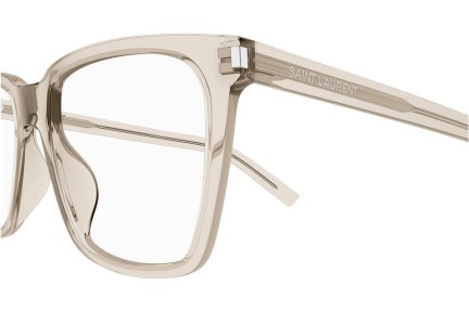 Glasögon Saint Laurent SL717SLIM 004 Fyrkantig Beige