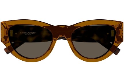 Solglasögon Saint Laurent SLM94 011 Cat Eye Brun