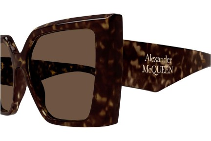 Solglasögon Alexander McQueen AM0467S 002 Fyrkantig Havana