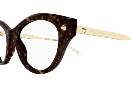 Glasögon Alexander McQueen AM0485O 002 Cat Eye Havana